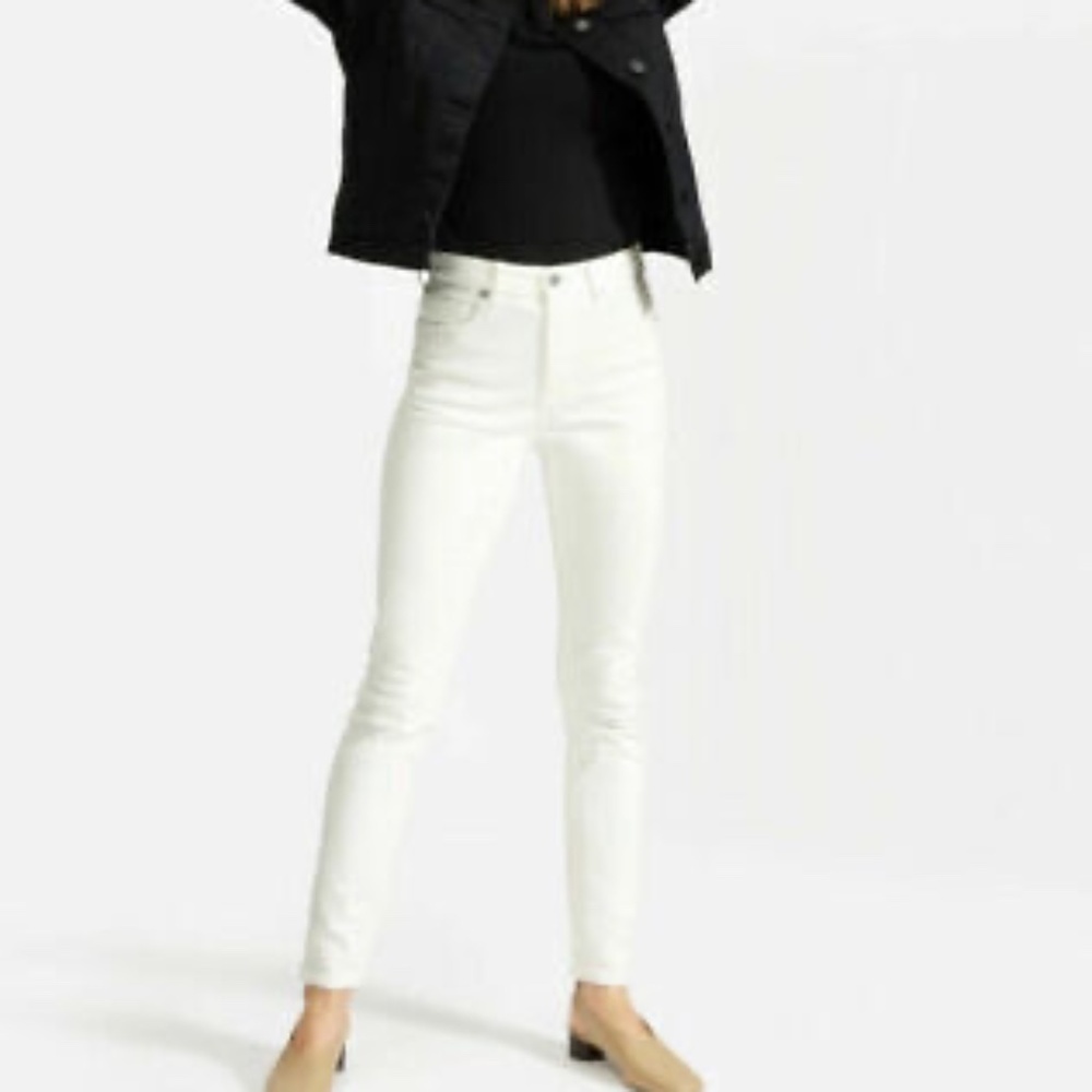 EUC Everlane The Authentic Stretch High-Rise Skinny White Size 27R 27 Regular